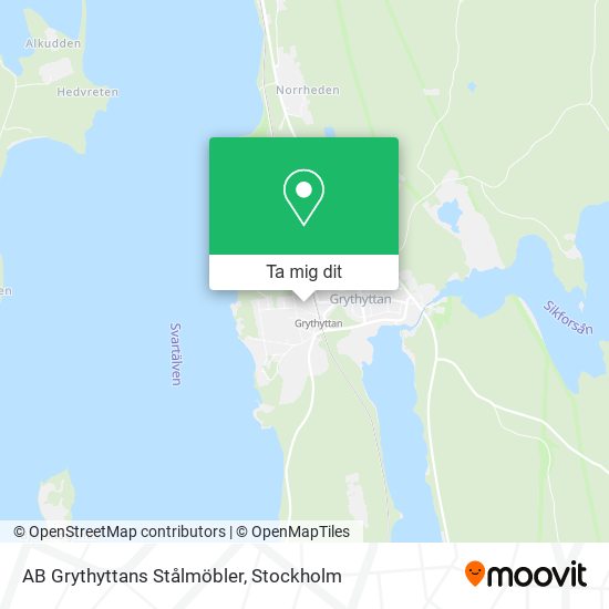 AB Grythyttans Stålmöbler karta