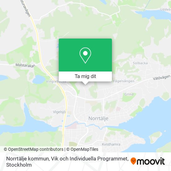 Norrtälje kommun, Vik och Individuella Programmet karta