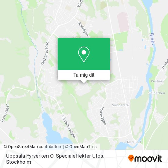Uppsala Fyrverkeri O. Specialeffekter Ufos karta