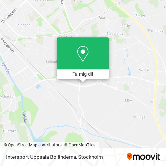 Intersport Uppsala Boländerna karta