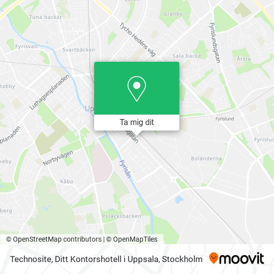 Technosite, Ditt Kontorshotell i Uppsala karta