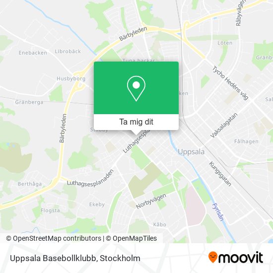 Uppsala Basebollklubb karta
