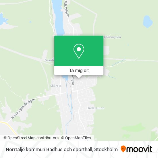 Norrtälje kommun Badhus och sporthall karta