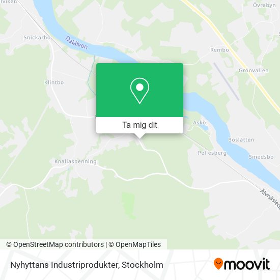 Nyhyttans Industriprodukter karta