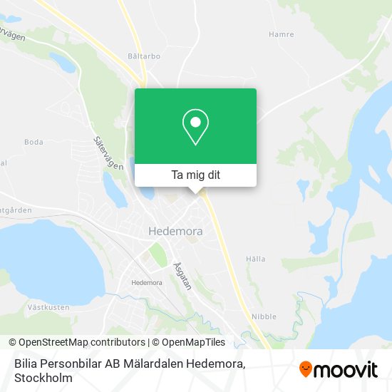 Bilia Personbilar AB Mälardalen Hedemora karta