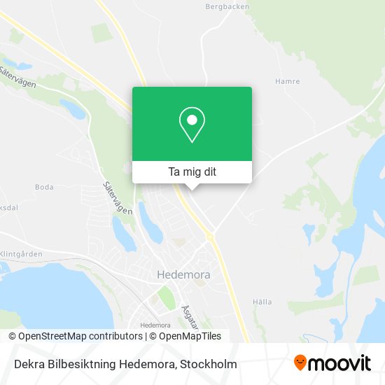 Dekra Bilbesiktning Hedemora karta