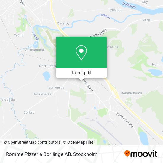 Romme Pizzeria Borlänge AB karta