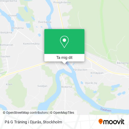 På G Träning i Djurås karta