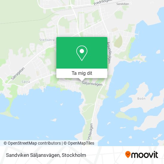 Sandviken Säljansvägen karta