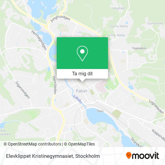 Elevklippet Kristinegymnasiet karta