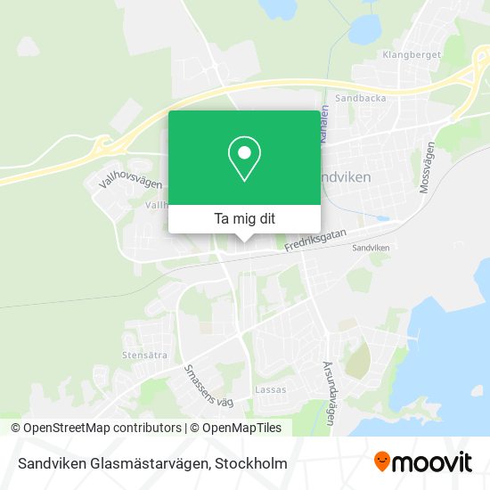 Sandviken Glasmästarvägen karta