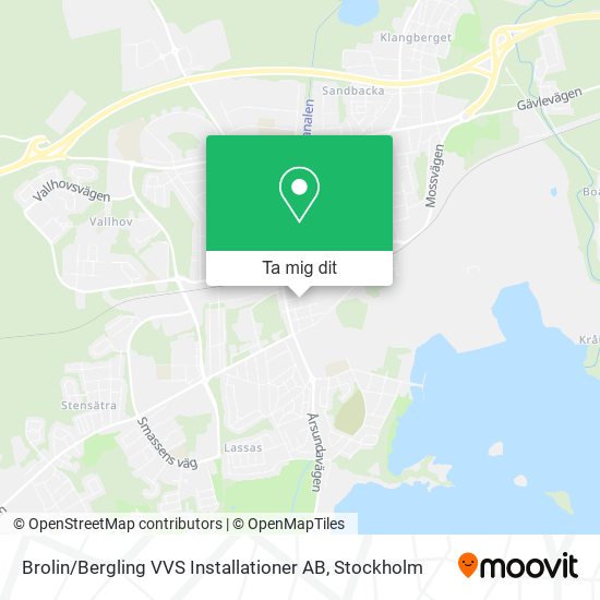 Brolin / Bergling VVS Installationer AB karta