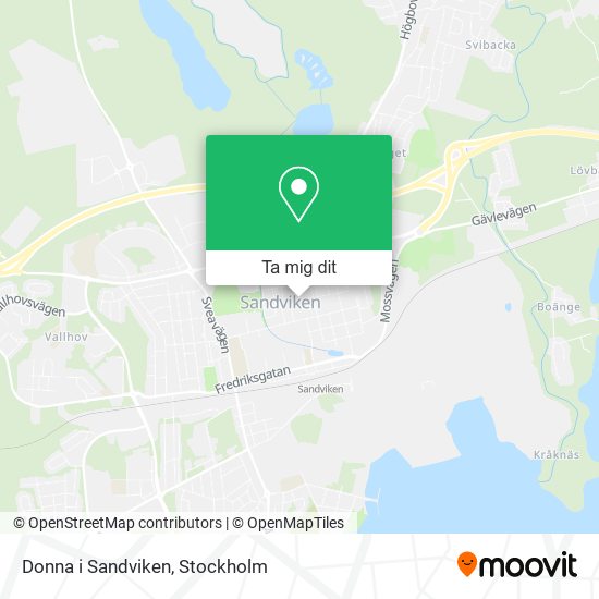 Donna i Sandviken karta