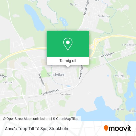 Anna's Topp Till Tå Spa karta