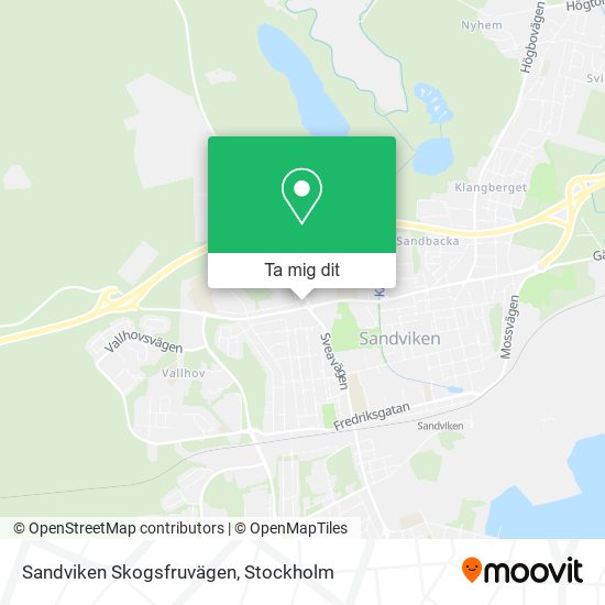 Sandviken Skogsfruvägen karta