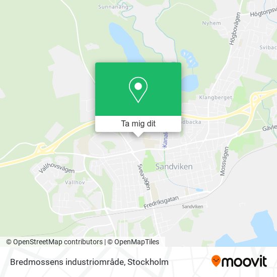 Bredmossens industriområde karta