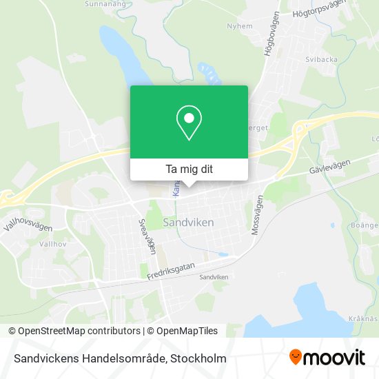 Sandvickens Handelsområde karta