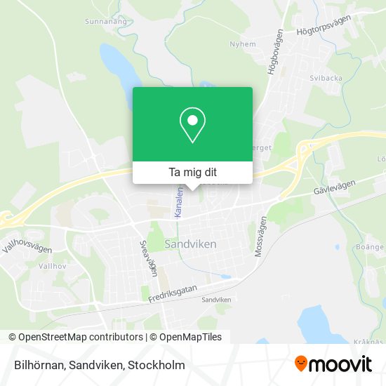 Bilhörnan, Sandviken karta