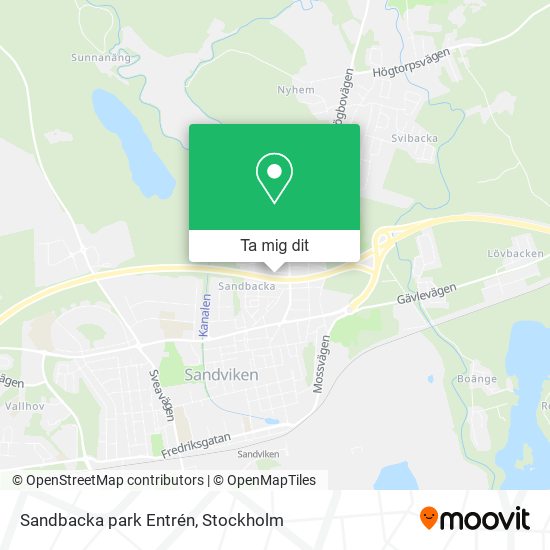 Sandbacka park Entrén karta