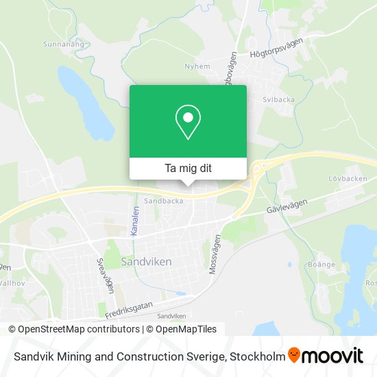 Sandvik Mining and Construction Sverige karta