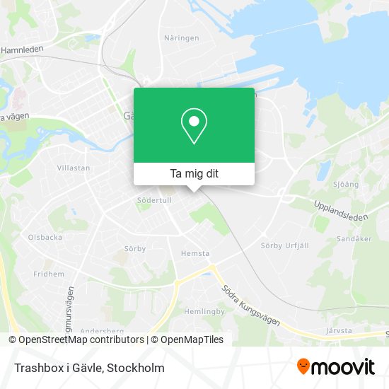 Trashbox i Gävle karta