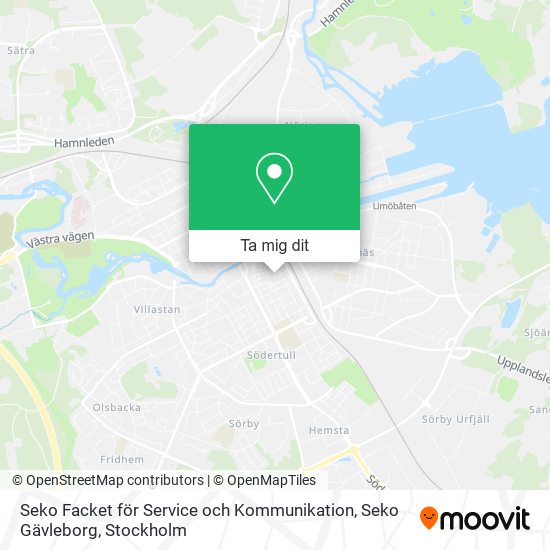 Seko Facket för Service och Kommunikation, Seko Gävleborg karta