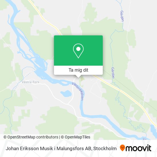Johan Eriksson Musik i Malungsfors AB karta