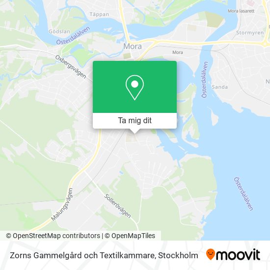 Zorns Gammelgård och Textilkammare karta