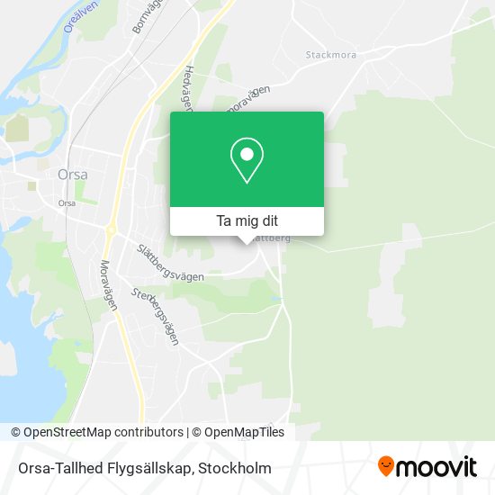 Orsa-Tallhed Flygsällskap karta