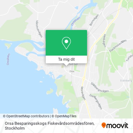 Orsa Besparingsskogs Fiskevårdsområdesfören karta