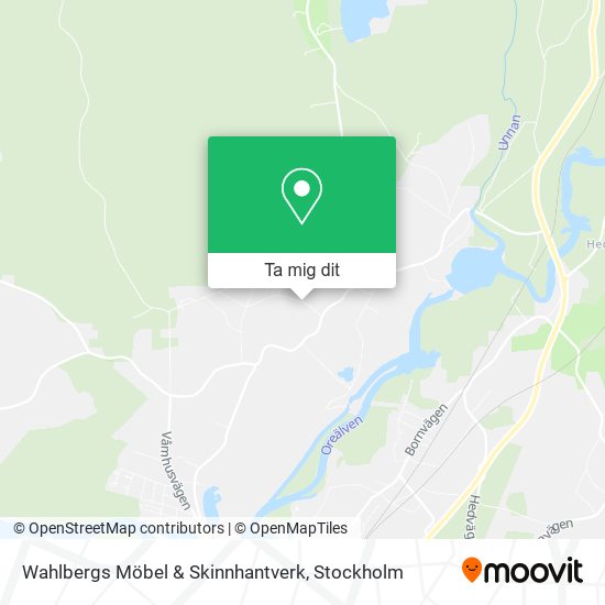 Wahlbergs Möbel & Skinnhantverk karta