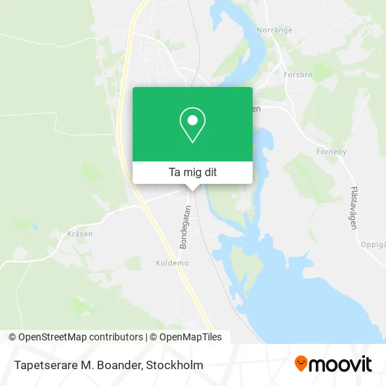 Tapetserare M. Boander karta