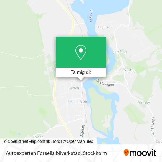 Autoexperten Forsells bilverkstad karta