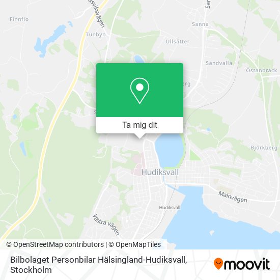 Bilbolaget Personbilar Hälsingland-Hudiksvall karta