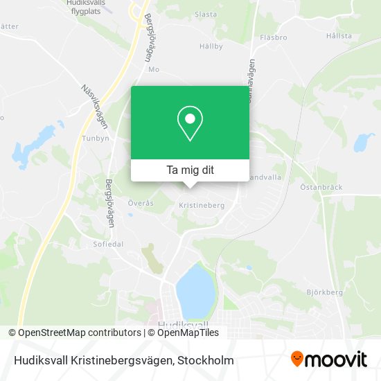 Hudiksvall Kristinebergsvägen karta