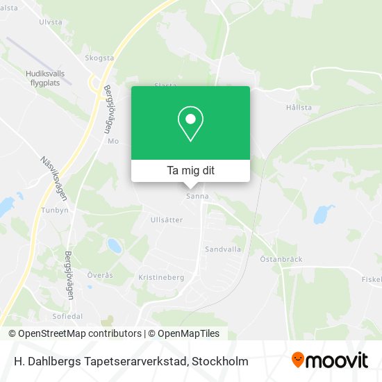 H. Dahlbergs Tapetserarverkstad karta