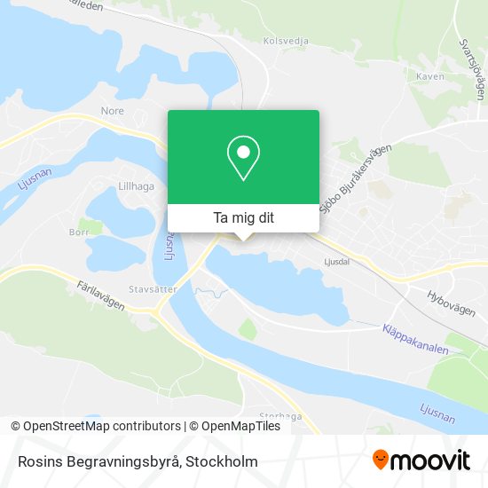 Rosins Begravningsbyrå karta