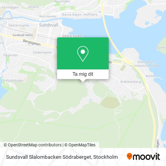 Sundsvall Slalombacken Södraberget karta