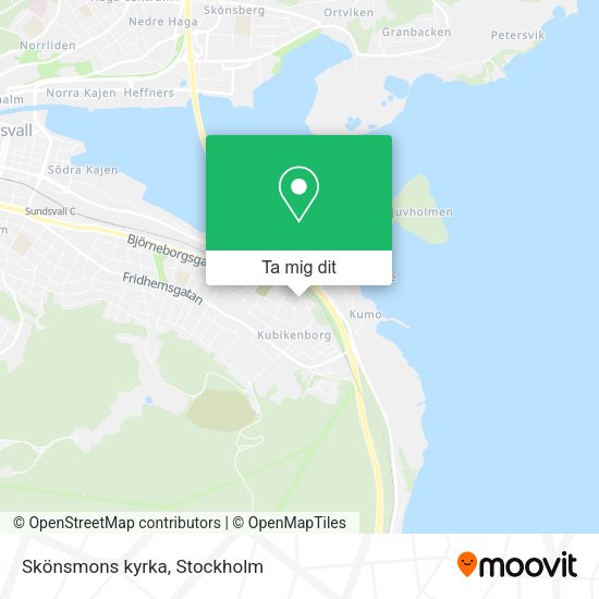 Skönsmons kyrka karta