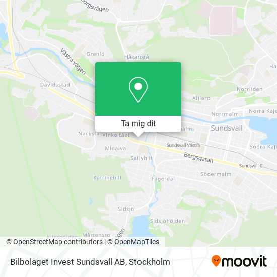 Bilbolaget Invest Sundsvall AB karta
