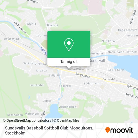 Sundsvalls Baseboll Softboll Club Mosquitoes karta