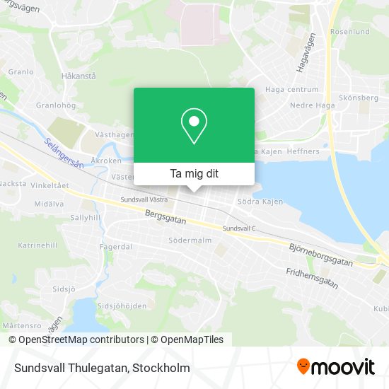 Sundsvall Thulegatan karta