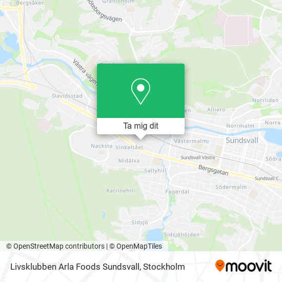 Livsklubben Arla Foods Sundsvall karta