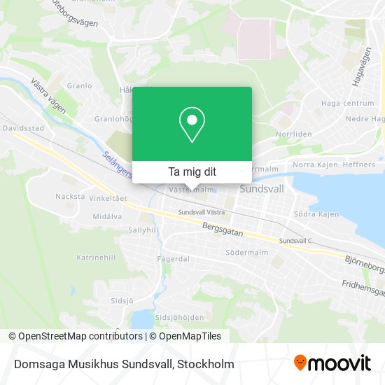 Domsaga Musikhus Sundsvall karta