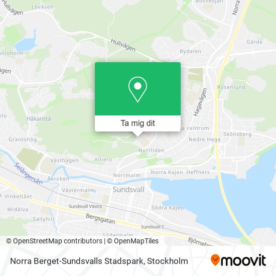 Norra Berget-Sundsvalls Stadspark karta