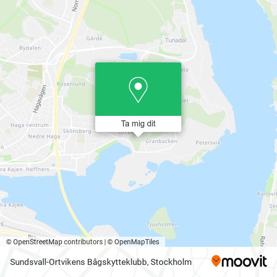 Sundsvall-Ortvikens Bågskytteklubb karta