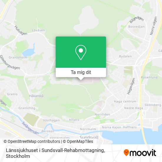 Länssjukhuset i Sundsvall-Rehabmottagning karta