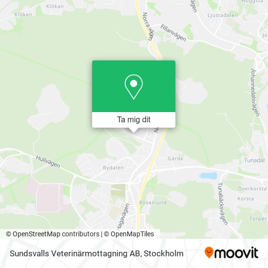 Sundsvalls Veterinärmottagning AB karta