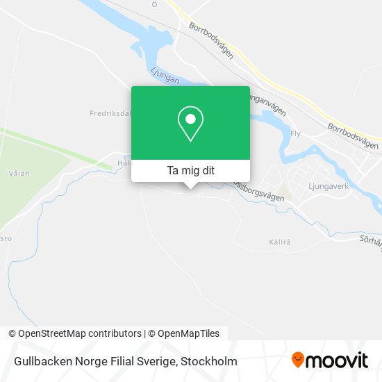 Gullbacken Norge Filial Sverige karta