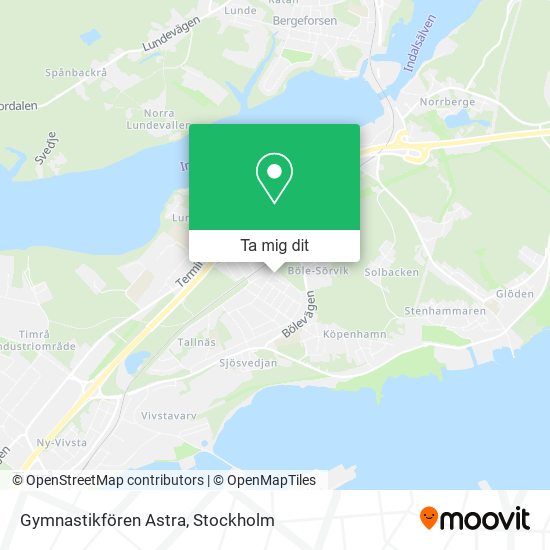 Gymnastikfören Astra karta